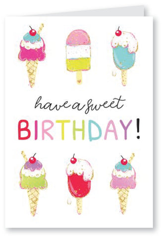 Glitter Ice Cream - Birthday Card