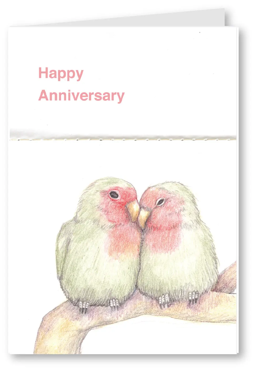 Anniversary birds - happy anniversary card