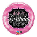 18" Pink and Black Birthday