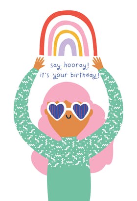 Rainbow-Girl - Birthday Card