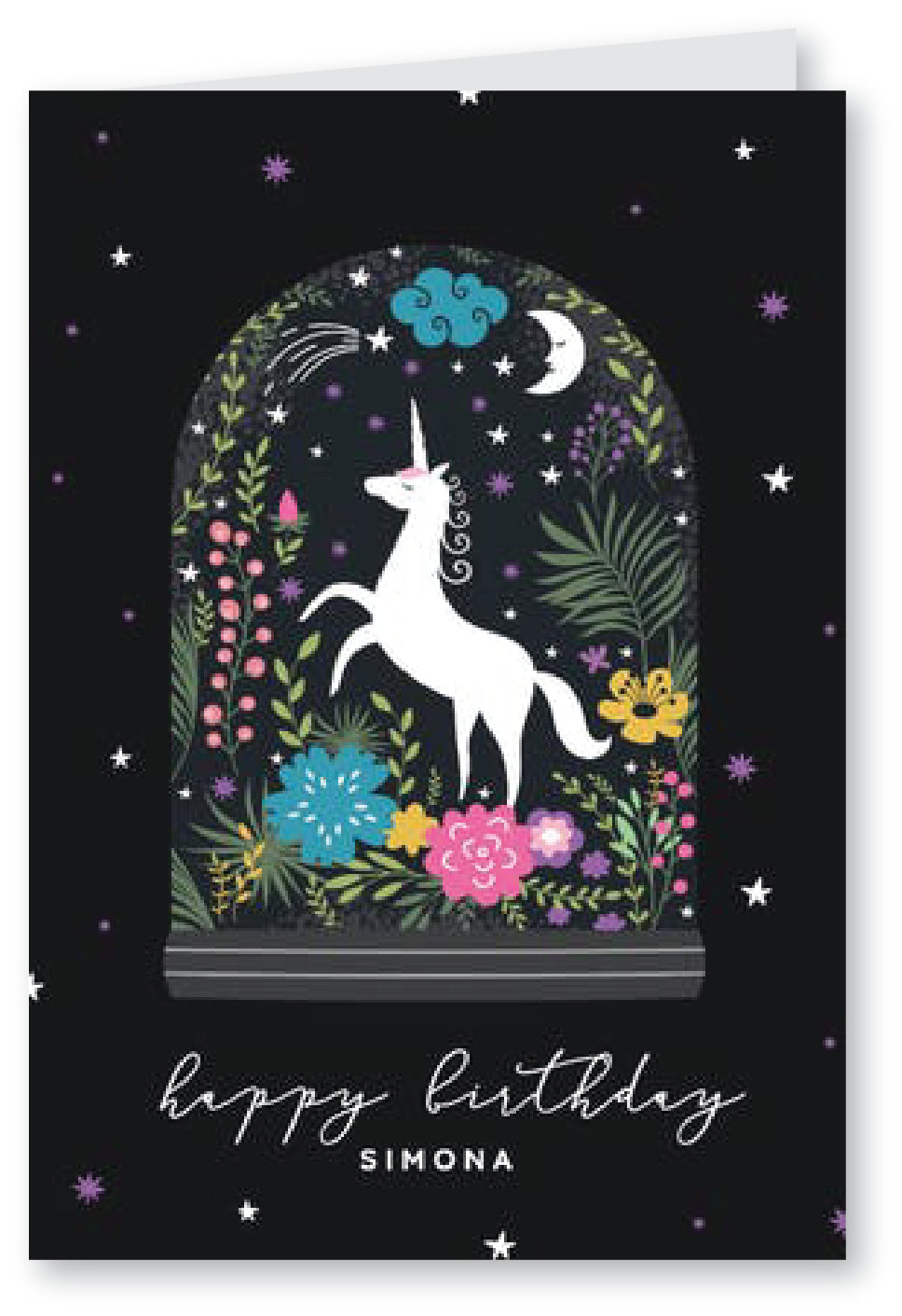 Unicorn Globe - Birthday Card